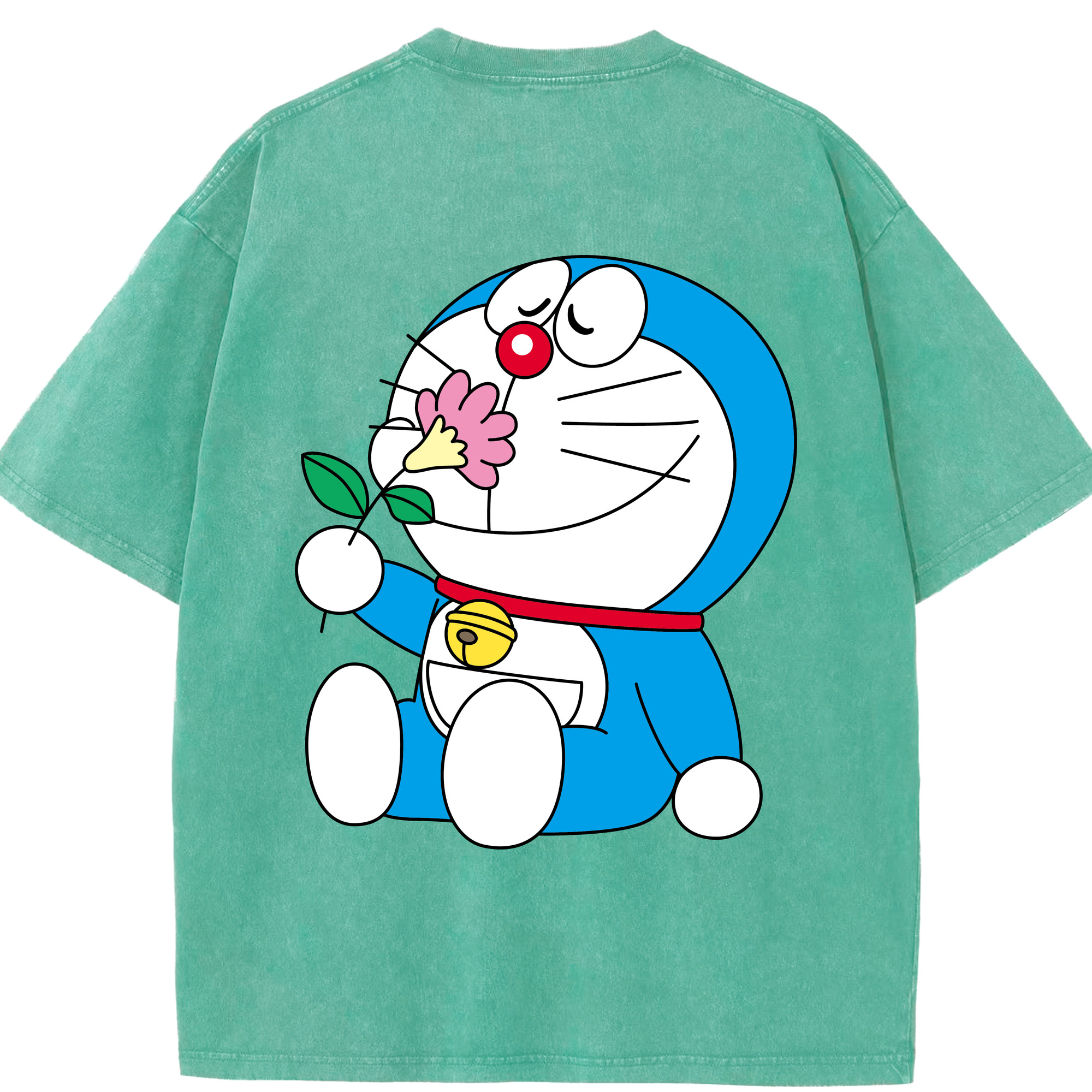 （画像用） ドラえもん Doraemon 綿100% ヴィンテージ風 半袖Tシャツ（背面プリント）